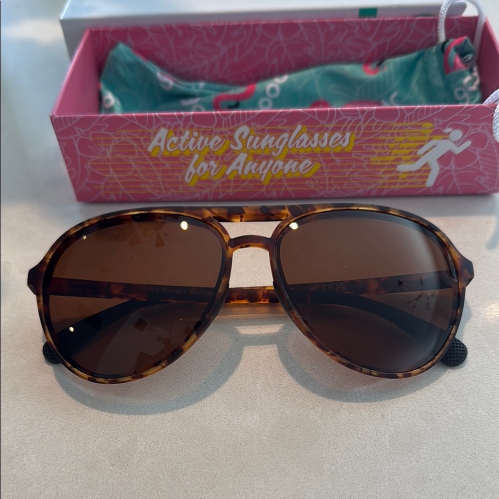 NEW Goodr Mach G Amelia Earhart Tortoise Aviator Sunglasses running tom ford
